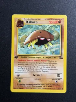 Pokemon TCG WOTC Kabuto 50/62 Fossil English 1st Edition Card Vintage NM - Image 1