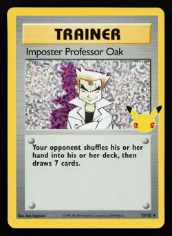 Imposter Professor Oak 73/102 Holo Celebrations Classic Collection Pokemon Card - Image 1