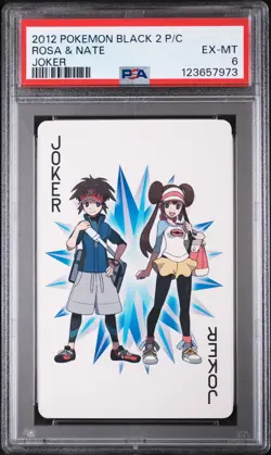 2012 POKEMON BLACK 2 PLAYING CARDS JOKER ROSA & NATE PSA 6 - Image 1