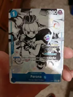 One Piece OP01-077 Perona Championship 2024 Winner Prize Card NM Very Rare - Image 1