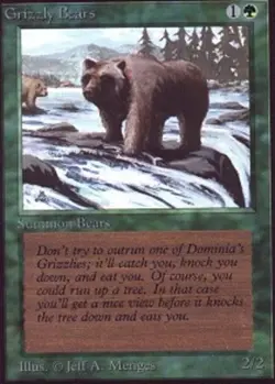 1x Grizzly Bears Moderate Play, English 1st Edition Alpha MTG Magic - Image 1