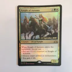 Knight of Autumn Prerelease Foil NM GRN Guilds of Ravnica English MtG - Image 1