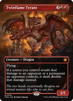 MTG Twinflame Tyrant Borderless Foil - Foundations #333 - Image 1