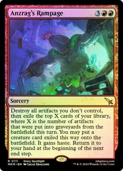 MKM Foil ANZRAG'S RAMPAGE 1x Rare Magic Murders at Karlov Manor MTG NM - Image 1