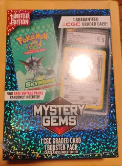 Pokemon Mystery Gems 1 Graded Card (CGC 10), 1 Booster Pack 2025! - Image 1