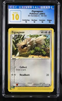 2003 Pokemon EX Sandstorm Zigzagoon #85 CGC 10 PERFECT POP 1 - Image 1