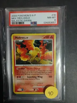 Moltres Holo Rare Pokemon Card TCG Majestic Dawn 2008 Vintage Psa 8 - Image 1