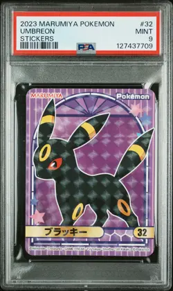 2023 MARUMIYA POKEMON STICKERS #32 UMBREON PSA 9 - Image 1
