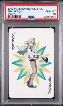 2012 POKEMON BLACK 2 PLAYING CARDS JOKER TRAINER (N) PSA 10 - Image 1