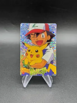 Pikachu Ash Holo Pokemon Vintage Pocket Monsters Vending Prism Sticker 103 - Image 1