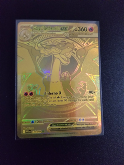 Gold Mega Charizard X EX 130/094 English Pokemon TCG Phantasmal Flames - Image 1