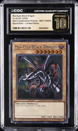 2025 YU-GI-OH! NIKE COLLABORATION PROMO RED-EYES BLACK DRAGON CGC 10 PRISTINE - Image 1