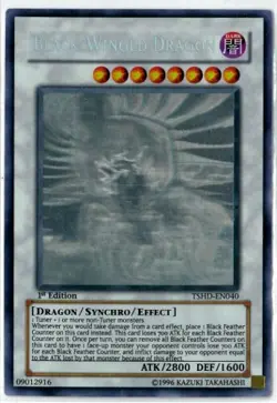 Yugioh Black-Winged Dragon Ghost Rare TSHD-EN040 1st Edition NEAR-MINT - Image 1