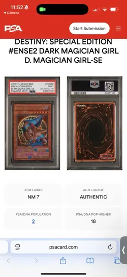 PSA Auto 7 - 2005 Yu-Gi-Oh! Dark Magician Girl RDS-ENSE2 Erica Schroeder Auto - Image 3