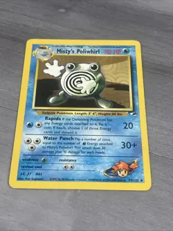 Pokemon TCG Misty's Poliwhirl Gym Heroes Card 53/132 Unlimited Uncommon - Image 1