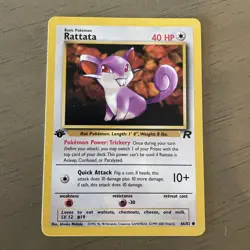 RATTATA Pokemon Card - WOTC - 1st Edition - Team Rocket - 66/82 NM Near Mint 1X - Image 1