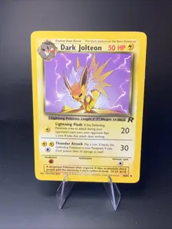 Dark Jolteon 38/82 Non Holo Team Rocket Vintage Pokemon Card LP-MP Small Crease - Image 1
