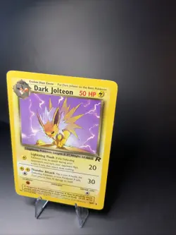 Dark Jolteon 38/82 Non Holo Team Rocket Vintage Pokemon Card LP-MP Small Crease - Image 2