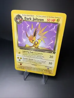Dark Jolteon 38/82 Non Holo Team Rocket Vintage Pokemon Card LP-MP Small Crease - Image 3