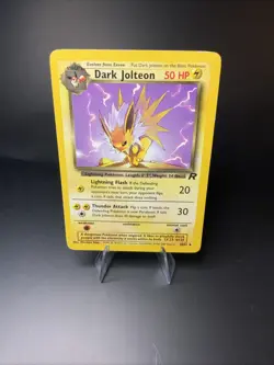 Dark Jolteon 38/82 Non Holo Team Rocket Vintage Pokemon Card LP-MP Small Crease - Image 4