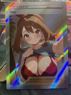 Pokemon May Anime Waifu Custom DIY Trainer Art Sexy Pokemon card - Image 1