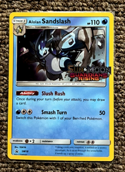 ALOLAN SANDSLASH SM18 HOLO SUN & MOON GUARDIANS RISING POKEMON CARD NM - Image 1