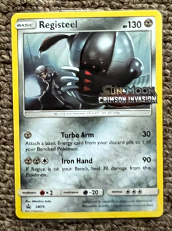 REGISTEEL SM75 HOLO SUN & MOON CRIMSON INVASION POKEMON CARD NM - Image 1