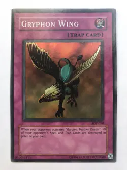 Yu-Gi-Oh Holo Gryphon Wing SDP-050 Super Rare Trap Card New Never Played - Image 1