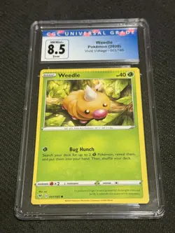 ERROR CRIMPED CGC 8.5 Pokemon Vivid Voltage Weedle Card 001/185 Blue Label - Image 1