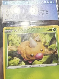 ERROR CRIMPED CGC 8.5 Pokemon Vivid Voltage Weedle Card 001/185 Blue Label - Image 4