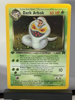 1st Edition Pokemon TCG Dark Arbok Holo Card 2/82 Team Rocket Series - Image 1