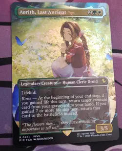 Aerith, Last Ancient Borderless Final Fantasy Magic Chocobo Track Foil NM MTG - Image 1