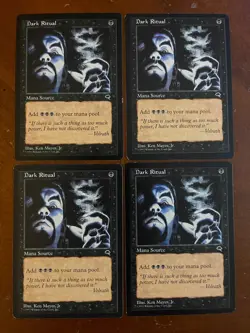 MTG Magic the Gathering Tempest Dark Ritual LP/NM x 4 Playset - Image 1