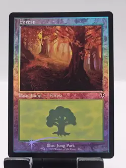 MTG Mint Singles - Forest 296 | INR | Foil | Retro Frame - Image 1