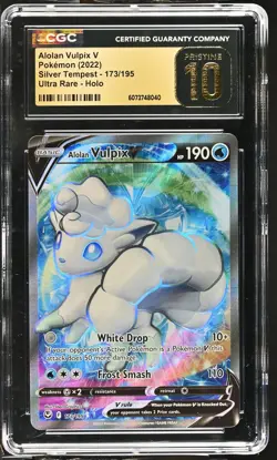 ALOLAN VULPIX V Silver Tempest Holo #173 CGC Pristine 10 Pokemon [Nostalgium] - Image 1