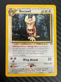 Pokemon TCG Noctowl Neo Genesis 42/111 Regular Unlimited Uncommon HP - Image 1