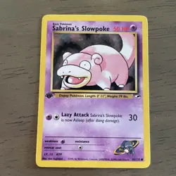Pokemon Card Sabrina's Slowpoke 1st Edition Gym Heroes Common Near Mint NM 1X - Image 1