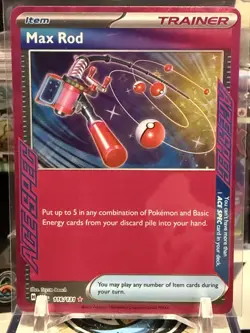 Max Rod 116/131 Holo Pokemon TCG Card Prismatic Evolutions M/NM JW 13P - Image 1