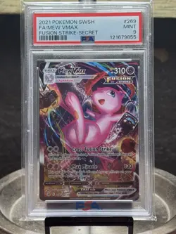 2021 POKEMON SWORD & SHIELD FUSION STRIKE SECRET #269 FULL ART/MEW VMAX PSA 9 - Image 1