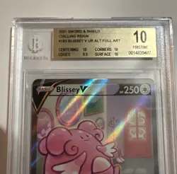 Pokemon Blissey V Sword and Shield Chilling Reign 183/198 Holo Full Art, BGS 10 - Image 2