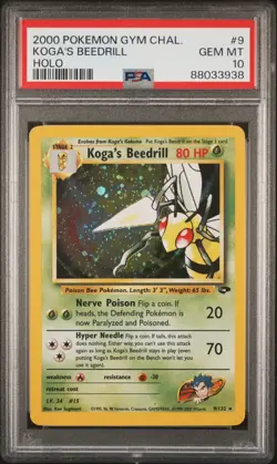 2000 POKEMON GYM CHALLENGE #9 KOGA'S BEEDRILL HOLO PSA 10 POP 26 [LOW POP] - Image 1