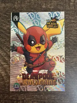 Deadpool & Wolverine (Pikachu) #E42 Silver Holo Box Hit Pikachu Cosplay Pokemon - Image 1