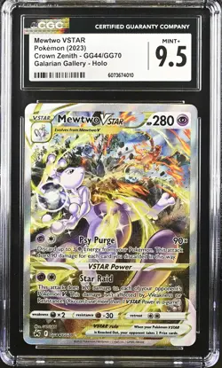 2023 Pokemon SW&SH Mewtwo Vstar GG44/GG70 Crown Zenith Galarian Gallery CGC 9.5 - Image 1