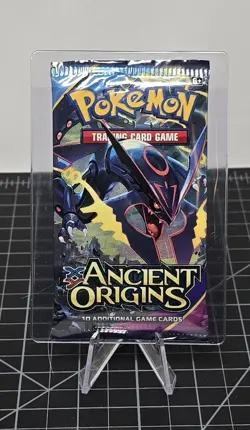 **XY Ancient Origins Pokemon TCG Factory Sealed Booster Pack Rayquaza Art 2015** - Image 1