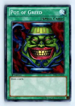 Yu-Gi-Uh Pot of Greed #BP01-EN034 Battle Pack: Epic Dawn tcg 1st ed LP - Image 1