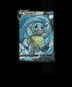 FAN-ART READ DESCRIPTION BELOWHOLO Squirtle Card Stained Glass Pokemon Card p1 - Image 1