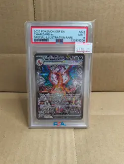 Pokemon TCG Scarlet & Violet Obsidian Flames Charizard EX Card 223/197 PSA 9 - Image 1