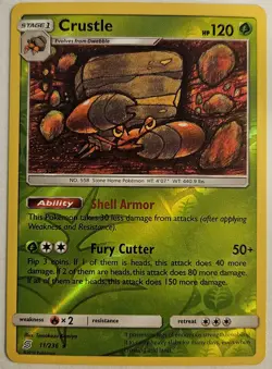 Crustle 11/236 2019 S&M Unified Minds Pokemon Card Reverse Holo Rare NM - Image 1