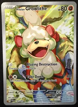 Pokemon TCG Hisuian Growlithe Twilight Masquerade Card 181/167 NM Condition - Image 1