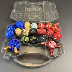 Bakugan Battle Brawlers Lot 19 Figures In Carry Case NO Cards - Image 1